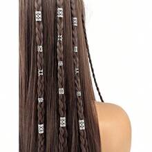 40pcs Metal Hair Clips Suitable For Braids Metal Dreadlock Beads Hair Clips Various Styles Braid Accessories Bohemian Hair Decorations Fit For Women And Girls Head Accessories Hairpin - 銀色 - 查看 1