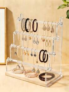 1 Giá đỡ trang sức nhiều tầng bằng acrylic, đa chức năng dùng để đựng bông tai và dây chuyền, vòng tay và lắc tay, kệ đựng đồ trang điểm trong suốt, giá đựng đồ tiết kiệm không gian trên bàn trang điểm, thích hợp để đựng bông tai, dây chuyền, vòng tay, băng đô và kính thời trang, lý tưởng để sắp xếp bàn trang điểm, phòng ngủ, phòng tắm và bàn trang điểm, quà tặng ngày lễ cho phụ nữ, gia đình, bạn bè và mẹ - Nhiều màu - Xem 2