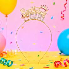 European And American Bride Crown Headpiece, Wedding Crown Headband, Birthday Girl Letter Headband - Multicolor - View 11