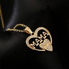 1 pieza Collar colgante minimalista y elegante de "MOM", accesorio versátil adecuado para reuniones, fiestas, vacaciones, regalos para familiares y amigos, uso diario - Dorado - Ver 4
