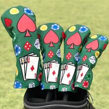 适用于一号木杆、球道木杆、混合杆 - 扑克筹码设计风格高尔夫球杆套 - 高尔夫球杆头套，一号木杆头套趣味款 - 适合男女户外运动爱好者，是一款值得拥有的高尔夫球杆保护套。 - 彩色 - 查看 2