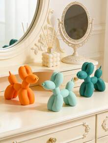 Resin Balloon Dog Sculpture, Cute Animal Art Decor, Suitable For Home Decoration, Modern Sculpture Ornament, Applicable For Living Room, Bedroom, Office Desk, Bookshelf, Nordic Style Decor, Suitable For Housewarming, Birthday Gift, Minimalist Home Decor, Applicable For Vanity, Coffee Table, Fireplace Mantel, Suitable For Indoor Decoration In Various Spaces - A - View 3