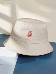 1顶男女通用刺绣“No Bad Vibes”渔夫帽，透气百搭，防晒舒适，适合户外休闲、夏季、海滩、度假等场合。 - 漁夫帽 - 查看 17