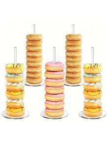 2 Stück Acryl Donut Präsentationsständer, Hochzeit Geburtstag Feiertag Kuchen Geschäft Präsentationsständer, Party Kleine Geschenk Präsentationsständer, Brot Themen Party Raum Heim Dekoration - Mehrfarbig - Übersicht 2