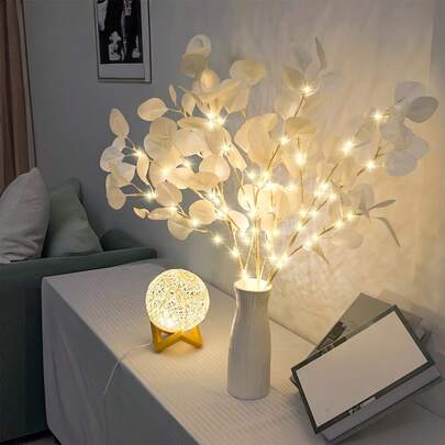 20 Lights Apple Leaf Branch Lights - White | Ideal For Bedroom Bedside, Desk Decor, Wedding, Party, Thanksgiving, Christmas, Valentine's Day And Back To School Decoration | Perfect Choice For Home And Office Decor