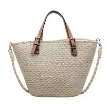 Large Fashionable Straw Bag For Women In Korean Style – Large Capacity, Versatile, Shoulder Shopper Ideal For Summer Outings. - Off White - View 10