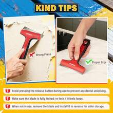 DIYELF Razor Blade Craper 1 Pack Craper Tool With 10pc 4-Inch Blade Razor Craper Foing Gla Ow Tove Top Oven Kitchen Co Hower Door Ticky Reidue Tile Paper - 10PCS Metal Blades - View 5