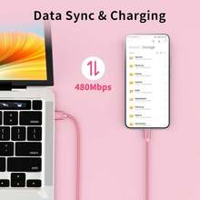 USB-C 数据线 1-2 条装 尼龙编织 3.3 英尺/6.6 英尺/10 英尺 USB-A 转 Type-C 充电线 快速充电线 兼容 Galaxy S25 S24 S23 S22 S21 S20 手机 快速充电线 - 彩色 - 查看 3