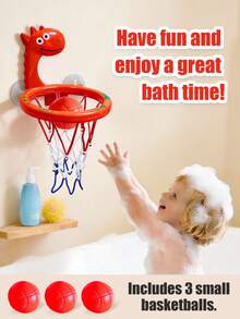 Bathroom Toys - Bathtub Basketball Hoop For Kids & Toddlers, Bathroom Toys Shower Toys, Suction Cup Basketball Hoop With 3 Soft Balls Set For Boys & Girls, Birthday Gift, Interactive Bathroom Toys For Children, Infant Bathroom Toys, Toddler Bathroom Toys, Basketball Hoop Baby Toys, Baby Supplies, Baby Girl Toys, Bathroom Toys, Swimming Pool Toys - Orange - View 11