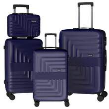 YSTYLE 4Pcs Blue Lightweight Lockable Suitcase Set – 12"/20"/24"/28", Durable ABS Hardshell Suitcase Set, 4*360 Wheels TSA Anti-Theft Lock Cabin Carry On Airline, Nesting Design For Compact Storage, Uitcase With Wheels Travel Essentials Durable For Men For Women For Vacation For Business Large Capacity Travel Essential Travel Accessories Travel Organizer Travel Stuff - 寶藍色 - 查看 9