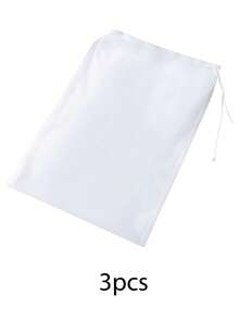 1pc/3pcs/5pcs Fabric Filter Bags, Modern White Multifunctional Mesh Strainer Bags For Kitchen, Kitchen Filter Net Set With Fine Mesh, Essential Kitchen Tool And Accessory, Ideal Christmas Kitchen Gift For Home Chefs, Space-Saving Kitchen Storage - White - View 10
