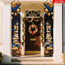 2pcs, 12*71 Inch, 2026 Graduation Ceremony Front Door Porch Banner/Couplet, Polyester, Scholar Cap & Golden Gift Box Pattern, Suitable For Hanging Decoration On Front Door, Porch, Wall, Yard And Other Indoor/Outdoor Spaces - View 5