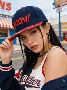 男士美式平沿帽、嘻哈帽、棒球帽、女士街舞夏季学生直沿帽、硬顶帽 - A - 查看 4