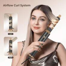 UKLISS 5合1熱風造型梳吹風機｜5個可拆卸可替換造型頭＋3段精準溫度設定｜自動捲髮與多種造型選擇（捲髮/波浪/直髮/豐盈）｜防毛躁、抗靜電且持久造型｜適用於所有髮質（細髮/粗髮/捲髮/直髮）｜送給她的完美禮物（情人節、主顯節、嘉年華）｜適合沙龍/居家/旅行/工作/度假/派對/嘉年華遊行造型 - 黑色 - 查看 3