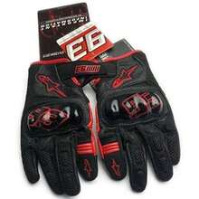 Alpinestars SMX-1 AIR V2 摩托车手套，超细纤维皮革碳纤维材质，适用于骑行、摩托车、越野摩托车、自行车，透气防护，耐磨，触屏操作，男女通用 - 紅色 - 查看 5
