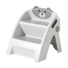 UBRAVOO Step Stool For Toddlers, For Bathroom Sinks And Potty Training Durable, Slip-Resistant, Anti-Collapse A-Frame Design Assembles In 10 Seconds Two-Step Wide-Step Potty Stool - Grey - View 2