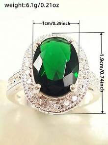1 chiếc nhẫn nữ đính đá Cubic Zirconia quyến rũ, thích hợp làm quà tặng đám cưới, lễ đính hôn, kỷ niệm, quà tặng ngày Valentine. - 1 # - Xem 9