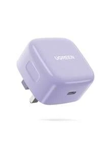 UGREEN Fast Charging Solid Color Wall Charger 20W Single C-Type Charger UK Plug Purple Spring Gift - Mauve Purple - View 1