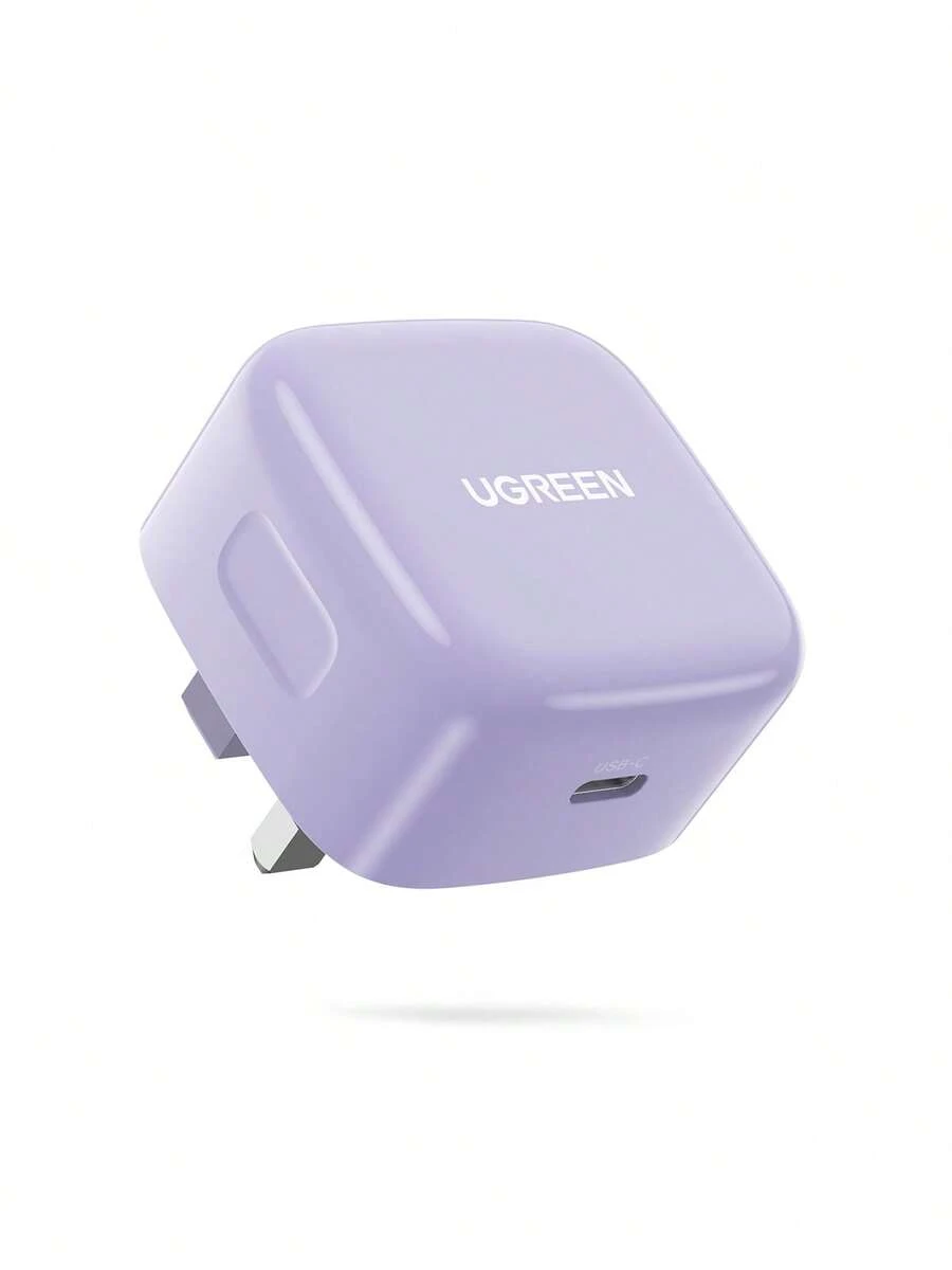 UGREEN Fast Charging Solid Color Wall Charger 20W Single C-Type Charger UK Plug Purple Spring Gift - Mauve Purple - View 1