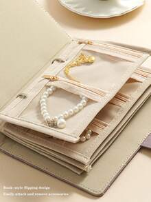 1PC Jewelry Storage Book, With A Simple And Elegant PU Leather Design. It Is A Detachable Jewelry Storage Clip, Used For Storing Jewelry. It Is Very Suitable As A Gift For Valentine's Day, Mother's Day, Weddings, Ladies And Various Festivals. - Storage Book - View 10