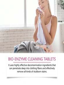 Jue-Fish Clothing Cleaning Effervescent Tablets, Biological Enzyme Explosion Salt Stain Remover, Fragrant And Cleaning Tablets, Convenient For Travel - Solid State - View 5