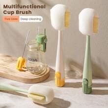 Dish Brush For Cups - Effective Cleaning For Bottles, Tumblers & Glassware - A - View 2