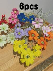 1/3/4/5/8支仿真波斯菊 - 波西米亚雏菊花束，四季皆宜的家居装饰，夏季婚礼和秋季感恩节餐桌摆饰，不褪色人造菊花，适用于餐桌/摄影派对套装 - 彩色 - 查看 29