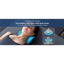 Neck And Shoulder Relaxer, Cervical Traction Device For TMJ Pain Relief And Cervical Spine Alignment, Chiropractic Pillow Neck Stretcher (Blue) - 查看 8