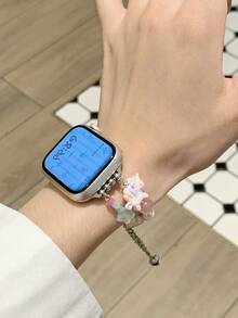 1条彩色可爱阳光小马手链表带，兼容表带38mm/40mm/41mm/42mm/44mm/45mm/46mm/49mm，兼容Ultra/SE/S11/S10/S9/8/7/6/5/4/3/2/1系列，适合春、夏、秋、冬四季，办公、运动、派对、约会等场合，佩戴方便，时尚美观，价格实惠，无需工具即可安装，是感恩节、生日送给妻子、妈妈或伴侣的绝佳礼物。 - 粉色 - 查看 7