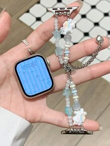1条彩色可爱阳光小马手链表带，兼容 Series 1/2/3/4/5/6/7/8/SE/Ultra，尺寸可选38mm/40mm/41mm/42mm/44mm/45mm/46mm/49mm，适合春、夏、秋、冬四季佩戴，也适合办公、运动、聚会、约会等场合。是送给妻子、妈妈、情侣的绝佳礼物，尤其适合感恩节、生日等节日。佩戴方便，时尚美观，价格实惠，无需工具即可安装。 - 藍色 - 查看 9