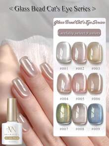MISS MIANEL 10ML/PCS 鏡面玻璃珠貓眼指甲油 2026 熱門玻璃裸色陶瓷絲綢透明高級感玻璃珠月光爆發貓眼適用於指甲與腳趾甲法式美甲適合沙龍與DIY使用鏡面指甲藝術 - 彩色 - 查看 2