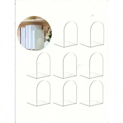 4 piezas de sujetalibros acrílicos, sujetalibros claros ajustables, soporte para exhibición de arte, sujetalibros de escritorio acrílicos, soportes para libros claros, para oficina, hogar, tienda minorista, dormitorio, regreso a la escuela, cómics, CD, revistas, postales, obras de arte, Día de San Valentín, regalos de Navidad, regalos de Halloween, decoración transparente