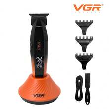 VGR Professional Electric Hair Clipper, High Power Wireless Digital Display Hair Trimmer With Charging Base, Adjustable Speed, Barber & Salon Use, USB Rechargeable V-889 - Multicolor - View 10