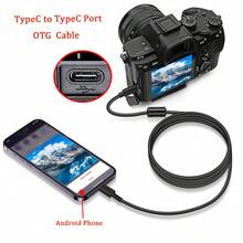 Edekoy 1米黑色相机数据线，Type-C-Type-C 数据线，适用于Type-C接口智能手机和相机的USB充电，数据传输速度快，耐用且柔韧，无需电池，Type-C模式方便照片和视频传输，Type-C-Type-C，兼容G7X3、Z6、XT3和其他单反相机。 - 查看 7