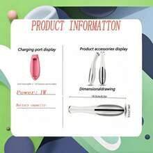AXH 电动眼部按摩器，振动除皱抗衰老眼部按摩，消除黑眼圈，美容眼部护理笔 - 白色 - 查看 4