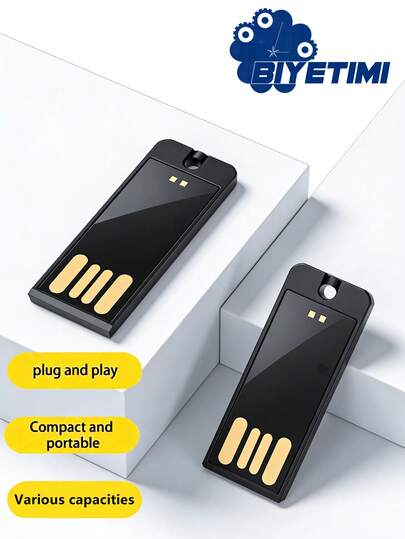 BIYETIMI محرك أقراص محمول صغير فائق النحافة سعة 32 جيجابايت ذو سرعة عالية USB2.0 للكمبيوتر والهاتف المحمول، محرك أقراص صغير USB فلاش 4 جيجابايت