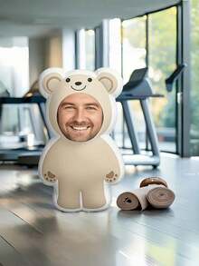 1 pièce Coussin photo 3D personnalisé, lavable, polyvalent, design ours en peluche, impression numérique, diverses tailles - convient pour les cadeaux de Noël et d'Halloween, coussin photo personnalisé, design de visage unique pour l'anniversaire, les fêtes, l'anniversaire, la décoration de la maison, le salon, la chambre à coucher, la Saint-Valentin, la décoration de mariage, Halloween, Noël, Thanksgiving - Modèle F - Voir 5