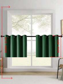 1pc/2pcs Solid Color Polyester Curtains, Energy Blackout Light Blocking Thermal Insulated Curtains For Kitchen, Dining Room, Living Room, Bedroom, Study Room In Black, Deep Grey - Dark Green - View 43