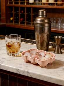 6 Grids Silicone Ice Cube Trays With Lid, Large Sphere Ice Ball Mold For Whiskey, Cocktails And Homemade Drink - Mint Blue - View 3