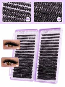 Bộ nối mi 640 sợi D-Curl 60D-80D, tự làm mi giả, mi giả từng sợi, 20-30-40-50-60D, bộ mi giả, bao gồm keo và chất làm kín, nhíp, cọ, dụng cụ trang điểm, mi giả mềm mại đan chéo hàng ngày, bộ nối mi 3D tiện lợi tại nhà, dụng cụ trang điểm, mi giả. - Màu tím hoa cà - Xem 4