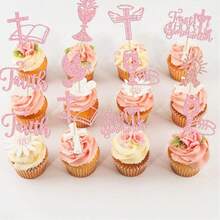 16 chiếc que giấy trang trí bánh cupcake chủ đề Lễ Rước Lễ lần đầu, chim bồ câu lấp lánh, lời chúc "Chúa ban phước", hình thánh giá, thích hợp trang trí bánh cupcake cho các bữa tiệc theo chủ đề Lễ Rước Lễ lần đầu, Lễ Rửa Tội, Lễ Ban Phép Thánh Thể. - Nhiều màu - Xem 9
