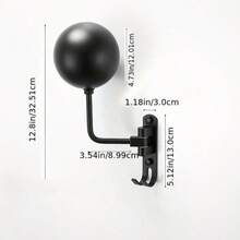 1 Set Multi-Function Helmet Wall Mount Rack, Spherical Helmet Holder With Space-Saving Wall-Mounted Design, Metal Structure With Soft Protective Pad To Prevent Scratches, Built-In Extra Hooks For Gloves, Keys, Hats, Masks And Other Accessories, Suitable For Motorcycle, Bicycle, Sled, Ski And Other Sports Helmets, Great For Garage, Entryway, Wardrobe, Home, And Store Organization - Multicolor - View 9