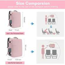 Travel Backpack For Women, Carry On Backpack With Water Bottle Pocket & Shoe Pouch, TSA 15.6inch Laptop Mochila Flight Approved, Nurse Bag Casual Daypack For Weekender Business Hiking, Pink - Large-amourpink - View 6