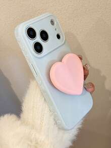 1 chiếc ốp lưng điện thoại kiểu Ins có cửa sổ hình trái tim bên hông, phù hợp với 17 Pro Max, 15 Pro Max/13/14, màu hồng nhạt, hình trái tim, có chân đế, 16 Pro Max/15 Plus và 14 Plus. - Màu xanh lam - Xem 6