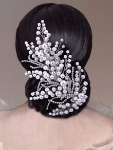 Elegant Faux Pearl Bridal Head Piece Shiny Women's Headwear Suitable For Wedding Party - Multicolor - View 6