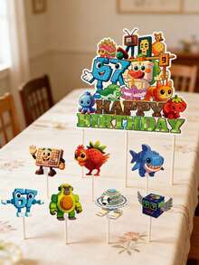 Juego de fiesta de 28 piezas/set de derretimiento cerebral italiano, incluye decoraciones de fiesta de cumpleaños con patrón 6*7, decoraciones de fiesta/cumpleaños Tong Tong Tong Sahur. Incluye pancarta, decoraciones festivas en espiral, suministros para fiestas, pancarta de decoración, fiesta temática, adecuado para decoraciones de hogar/jardín. - multicolor - Ver 2