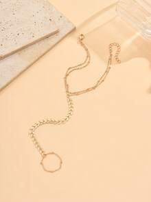 Cadena de espina de pescado de moda y personalizada, cadena de empeine, cadena de tobillo versátil, cadena de dedo del pie plegable, cadena de tobillo para mujer - Dorado - Ver 3