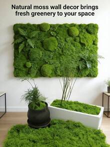 Thảm rêu nhân tạo 1m x 1m, tấm rêu tự làm trông như thật, thích hợp để phủ cây trong chậu, tiểu cảnh, trang trí nhà cửa, đạo cụ chụp ảnh, vườn cổ tích, trang trí bàn tiệc cưới, dễ cắt, trang trí tường trong nhà/ngoài trời. - màu xanh lá - Xem 10