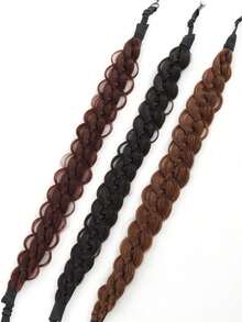 This Braided Wig Features A Hook And Loop Design To Prevent Slippage And Comes With A Magnetic Clip For Easy And Quick On And Off. - Multicolor - View 3