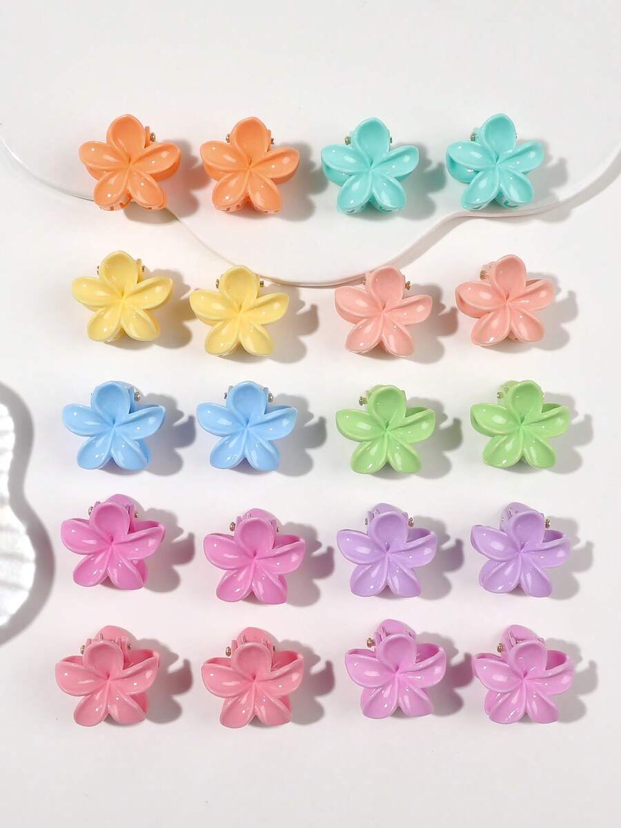 20个马卡龙色雏菊迷你闪亮发夹套装，精致甜美，充满浪漫春日气息，清新可爱，适合海滩、野餐、固定刘海、侧刘海、半扎发等夏季发型，沙滩抓夹，度假旅行必备。 - 彩色 - 查看 1